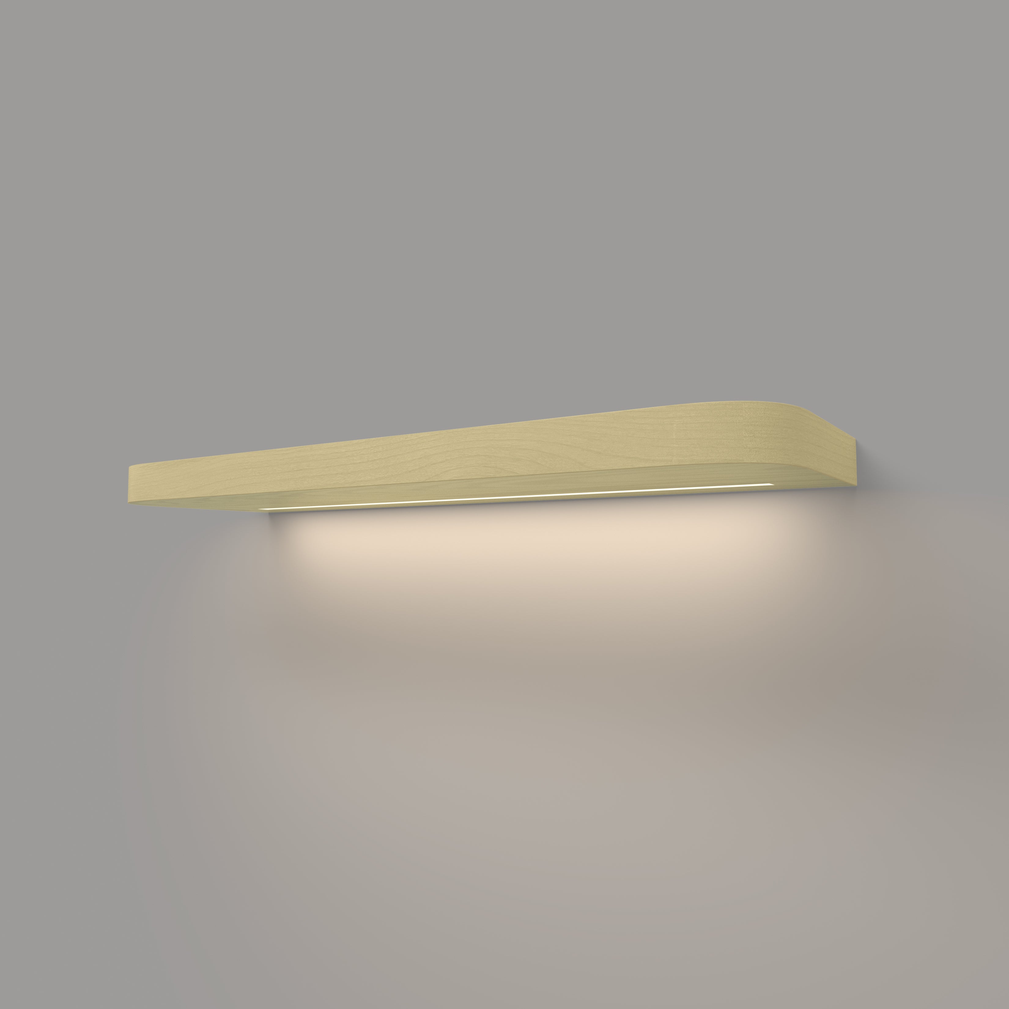 Pine Radius LED Lighted Floating Shelf - Hardwired